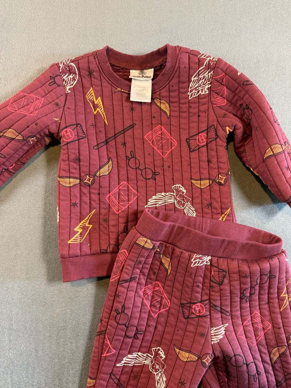 Wizarding World Harry Potter Quilted Two Piece Sweatshirt and Pants Set 24M